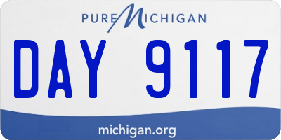 MI license plate DAY9117
