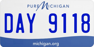 MI license plate DAY9118