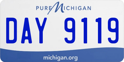 MI license plate DAY9119