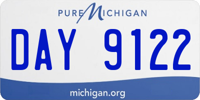 MI license plate DAY9122