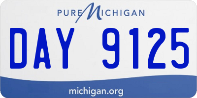 MI license plate DAY9125