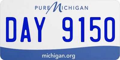 MI license plate DAY9150