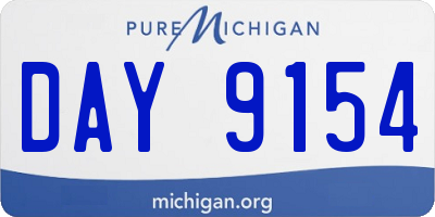 MI license plate DAY9154