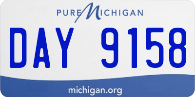MI license plate DAY9158