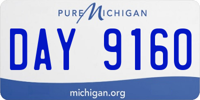 MI license plate DAY9160