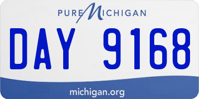 MI license plate DAY9168