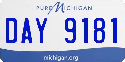 MI license plate DAY9181