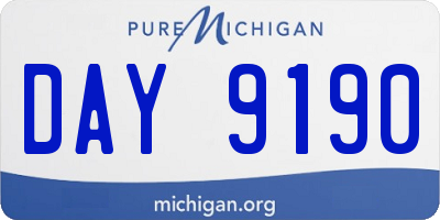 MI license plate DAY9190