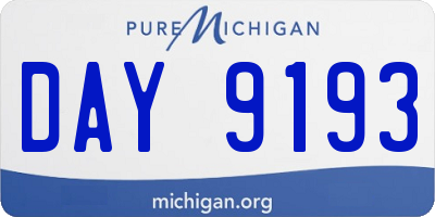 MI license plate DAY9193