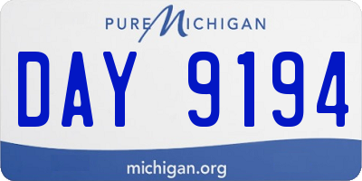 MI license plate DAY9194