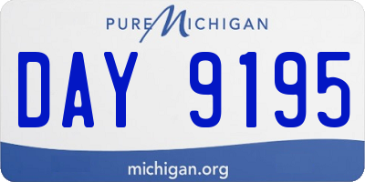 MI license plate DAY9195