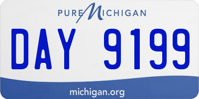 MI license plate DAY9199