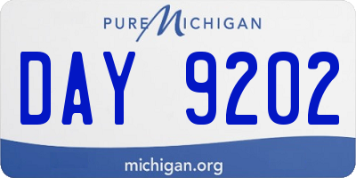 MI license plate DAY9202