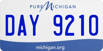 MI license plate DAY9210