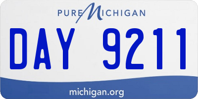 MI license plate DAY9211