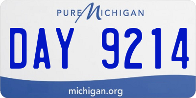 MI license plate DAY9214