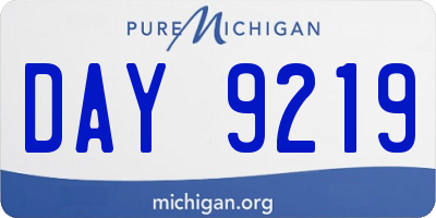 MI license plate DAY9219