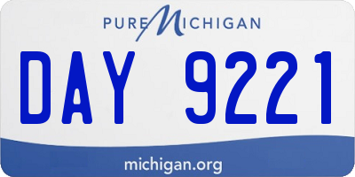 MI license plate DAY9221