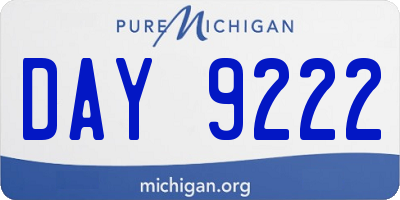 MI license plate DAY9222
