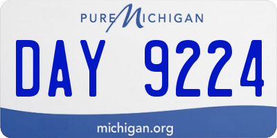 MI license plate DAY9224