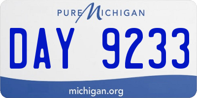 MI license plate DAY9233