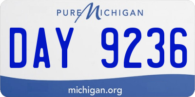 MI license plate DAY9236