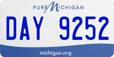 MI license plate DAY9252