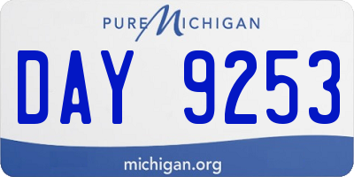 MI license plate DAY9253