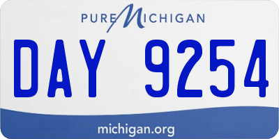 MI license plate DAY9254