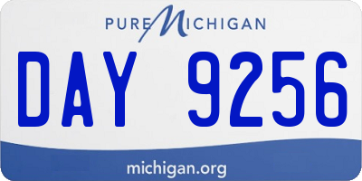 MI license plate DAY9256