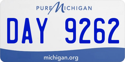 MI license plate DAY9262