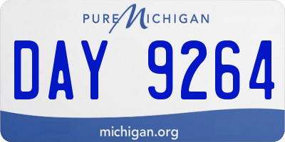 MI license plate DAY9264