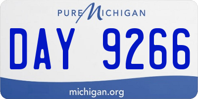 MI license plate DAY9266