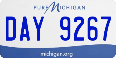MI license plate DAY9267
