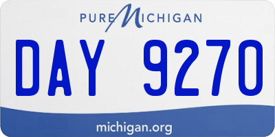 MI license plate DAY9270