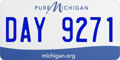 MI license plate DAY9271