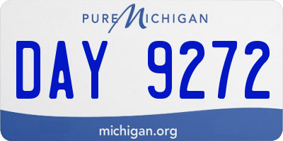 MI license plate DAY9272
