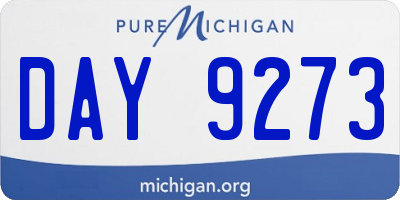 MI license plate DAY9273