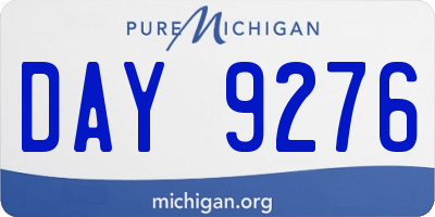 MI license plate DAY9276