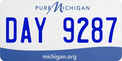 MI license plate DAY9287