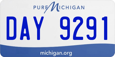 MI license plate DAY9291