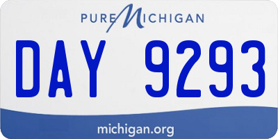 MI license plate DAY9293