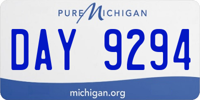 MI license plate DAY9294