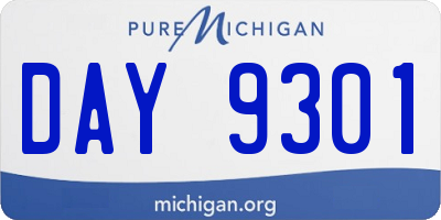 MI license plate DAY9301