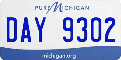 MI license plate DAY9302