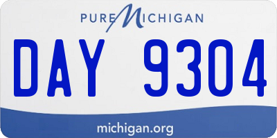 MI license plate DAY9304