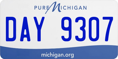 MI license plate DAY9307