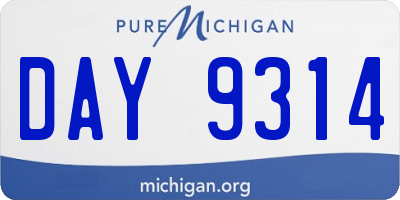 MI license plate DAY9314