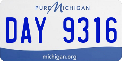 MI license plate DAY9316