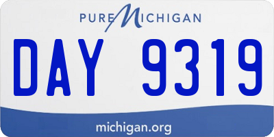 MI license plate DAY9319